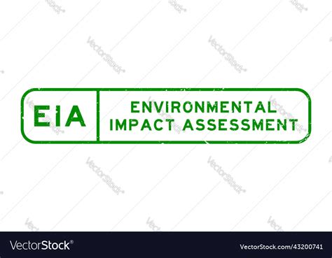 Grunge Green Eia Environmental Impact Assessment Vector Image