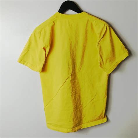 Adidas Classic T Shirt Yellow Embroidered Tee Sport Depop