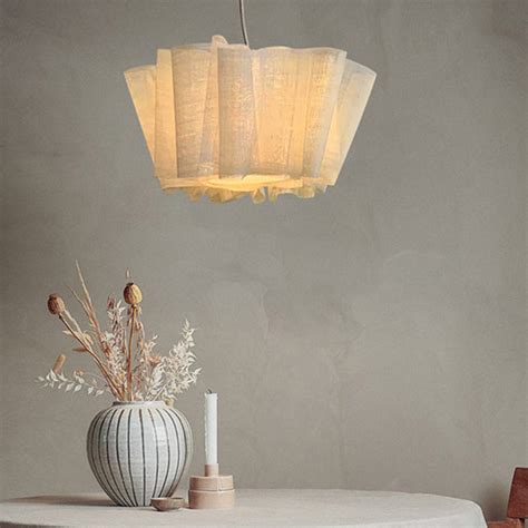 Demolights Pendant Lampshade Nordic Linen Pleated Pendant Lights Fabric