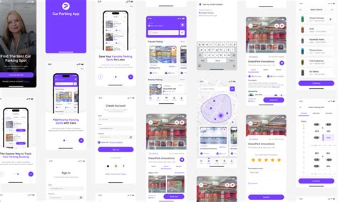 Car Parking App UI Kit 60 Screens Figma Insight Lancer