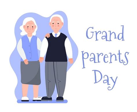 Grand Mère Et Grand Père Sont Ensemble Vecteur De Bannière De Fête Des