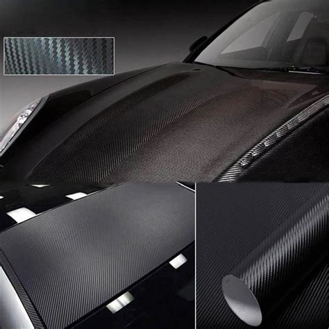 New Arrivals D Black Carbon Fiber Vinyl Car Wrap Sheet Roll Film