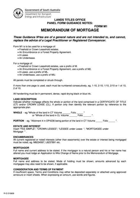 Memorandum Of Mortgage Printable Pdf Download