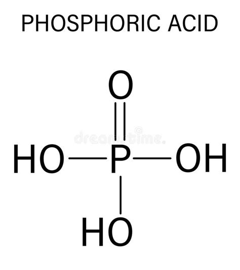 Phosphoric Acid Mineral Acid Molecule Skeletal Formula Stock Vector