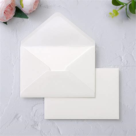 Amazon.com : PONATIA 50 Pack A4 Envelopes, 4 1/4 x 6 1/8 Inches Ivory ...