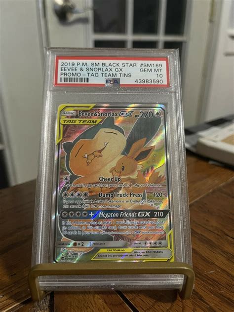 Psa Gem Mint Eevee Snorlax Gx Pokemon Sm Ultra Rare Promo