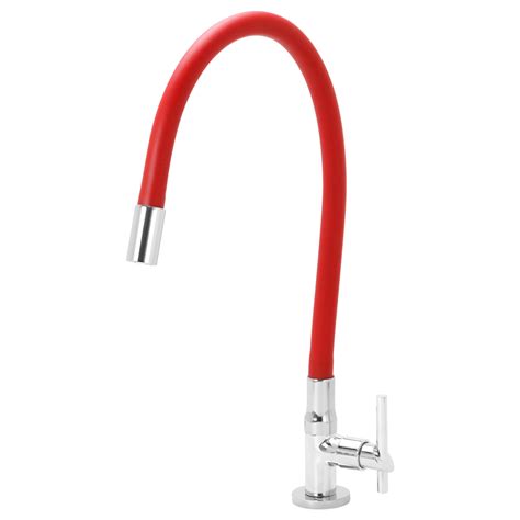 Torneira Cozinha Gourmet Mesa Tubo Vermelho 62 cm Flexível Waterflex