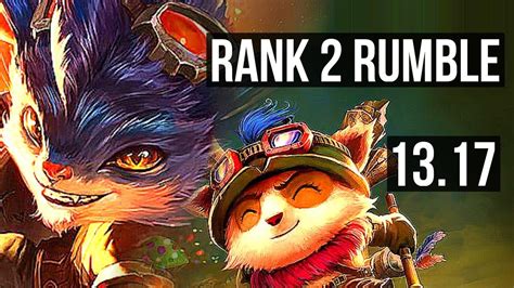 RUMBLE Vs TEEMO TOP Rank 2 Rumble 6 2 9 JP Challenger 13 17