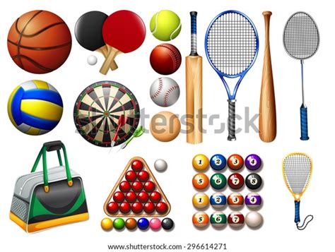 Sports Equipment Balls Illustration Stock Vector (Royalty Free) 296614271 | Shutterstock