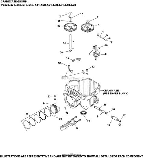 Kohler SV620 3215 MTD 22 HP 16 4 KW Parts Diagram For Crankcase Group