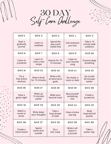 2023 30 Day Self Care Challenge 30 Day Self Care Challenge Etsy