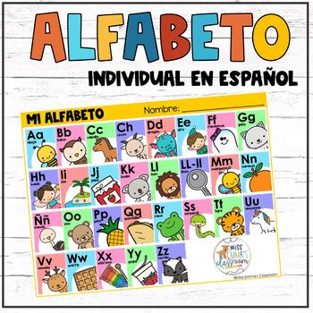 Alphabet chart in Spanish, Tablero del Alfabeto en Español | TpT