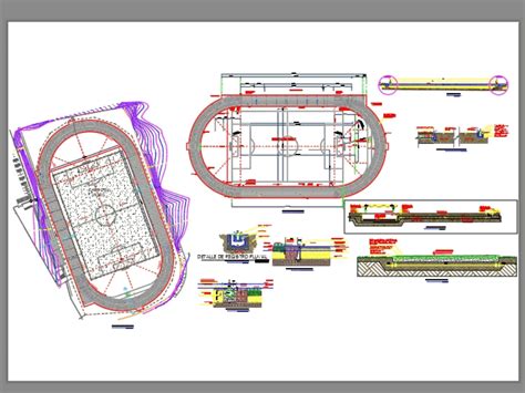 Planos De Unidad Deportiva En Dwg Autocad Canchas Deportes Y