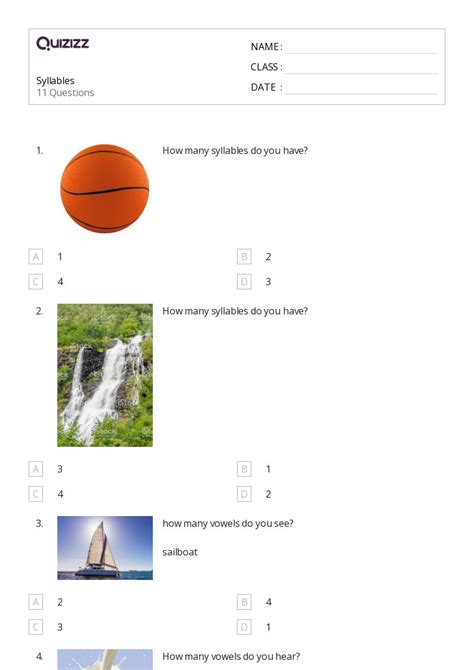 50+ Syllables worksheets for 6th Grade on Quizizz | Free & Printable