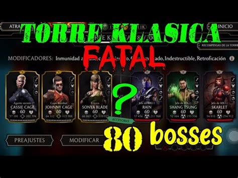 Torre Klasica Fatal Jefes Con Personajes De Oro Mk Mobile Youtube