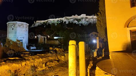 Atenas Casco Antiguo Plaza Monastiraki Y Plaka Camino Antiguo Fondo De