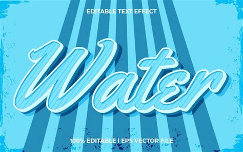 Efecto de texto editable con agua estilo de fuente tipográfica con