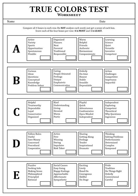 Personality Styles Assessment Worksheet Worksheets Library