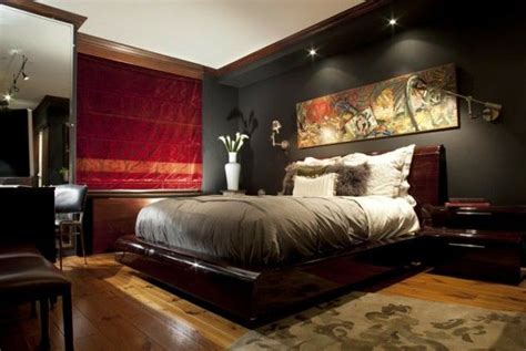 15 Beautiful Ideas For Red And Black Bedrooms Masculine Bedroom Design Mens Bedroom Decor