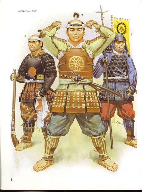 Lámina L Ashigaru C1600 Warriors Illustration Historical