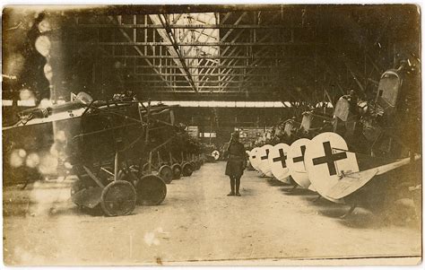 Lot - Antique Hangar Photo Postcard German Biplanes WWI