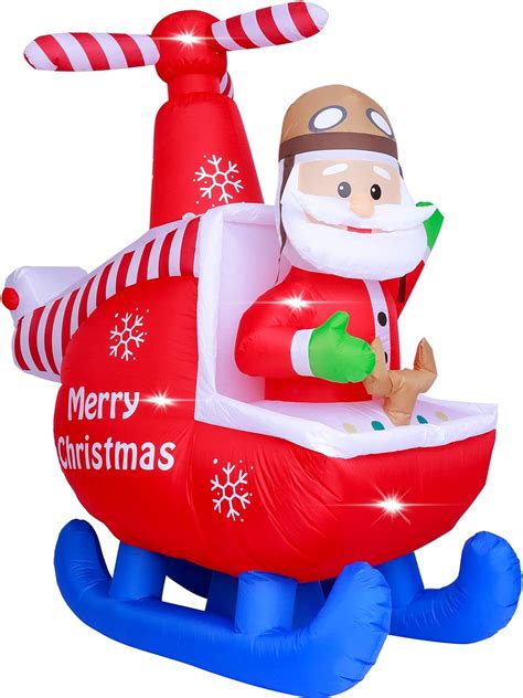 ASTEROUTDOOR 6ft Christmas Inflatable Decorations Claus Blow Up Built