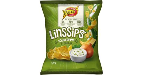 Taffel Linssips Sourcrem Ja 3 X Onion Maustettu Linssisipsi 130g S