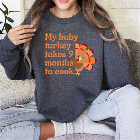 Thanksgiving Fall Funny Pregnancy Announcement Sweatshirt In 2024