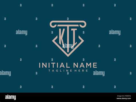 Ki Initial With Pillar Icon Design Clean And Modern Attorney Legal