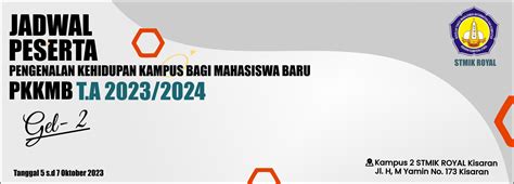 Daftar Nama Peserta Pkkmb Gelombang Ii Ta 20232024 Stmik Royal