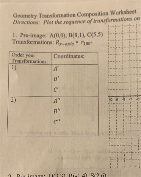 [solved] Geometry Transformation Composition Worksheet Directions Plot