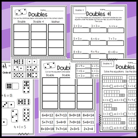 Doubles Doubles Plus 1 And Doubles Plus 2 Sorts And Worksheets