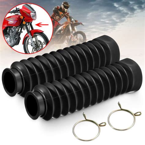 Pair Of Motorcycle Motorbike Rubber Front Fork Gaiters Boots Dust Cover