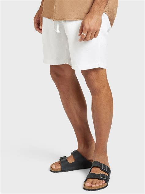 Academy Brand Riviera Linen Shorts In White White Glue Store