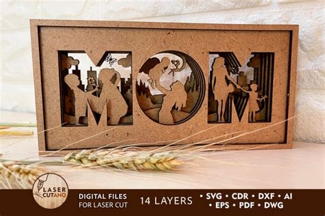 Svg MOM Laser File For Cutting Dxf Cnc Mother Laser Cutting Etsy