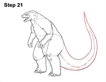 How To Draw Godzilla Tutorial - Perspectivenumber Moonlightchai