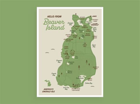 Beaver Island Map by McKenna Bice on Dribbble