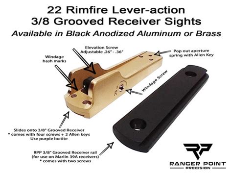 Rimfire 22 Lever Action Rifle Peep Sights | 3/8" Grooved Receiver ...