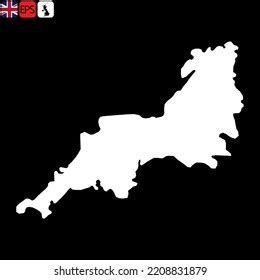 South West England Uk Region Map Stock Vector Royalty Free 2208831879