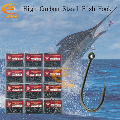 JOMBeliLah High Carbon Steel Barbed Fishing Hook With Hole Jig Head