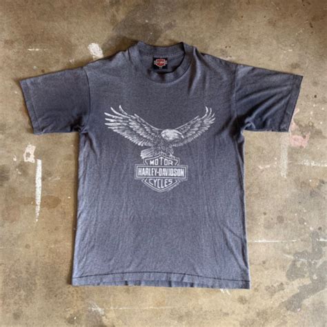 VINTAGE HARLEY DAVIDSON MOTORCYCLES EAGLE LOGO T-SHIR… - Gem