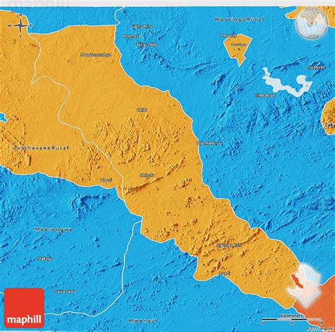 Political 3D Map of Chivi