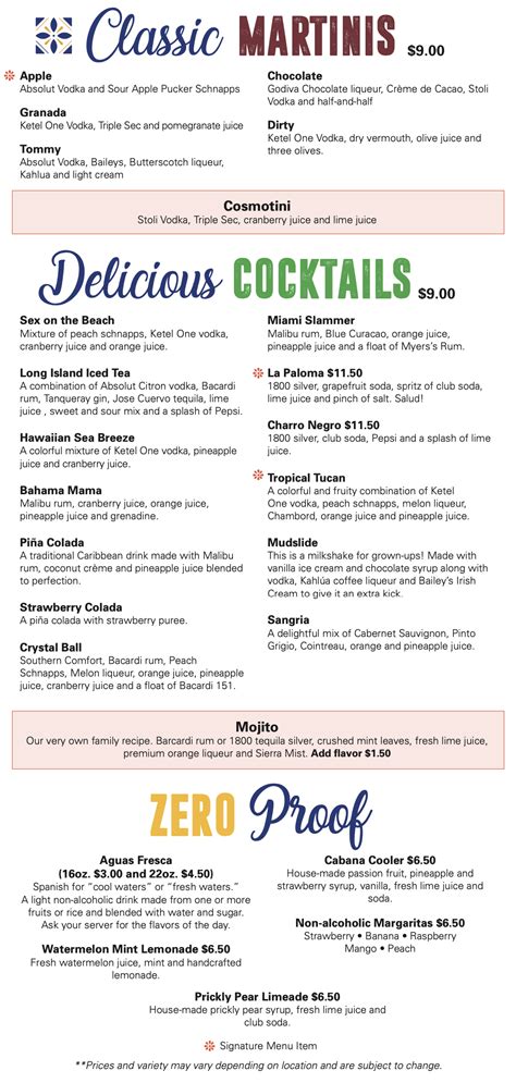 Billerica Menu – Casa Blanca Mexican Restaurant, Massachusetts