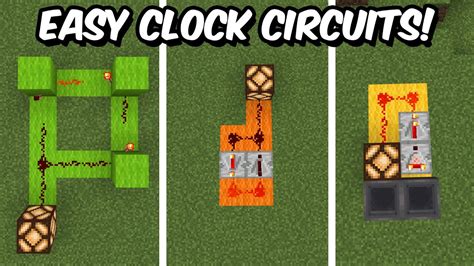 3 Easy Redstone Clock Circuits Minecraft Youtube