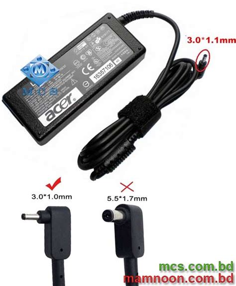 Acer Laptop Adapter Charger 19V 3 42A 65W 3 0mm X 1 1mm MCS