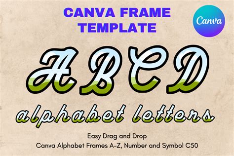 Canva Letters Frame Alphabet Template 50 Graphic By Mellow Template · Creative Fabrica