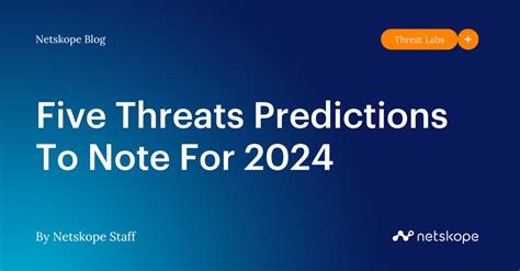 Five Threats Predictions To Note For 2024 - Netskope