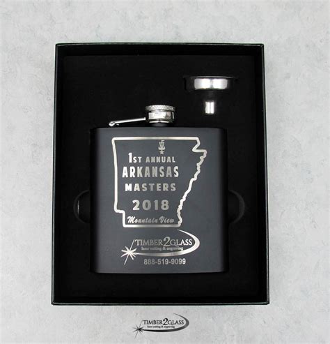 Flask Matte Black Set Timber 2 Glass