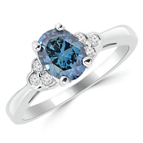 108ct Fancy Oval Blue Diamond Engagement Ring