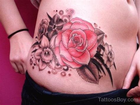 Rose Tattoo Design On Stomach - Tattoos Designs